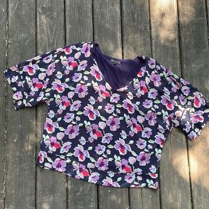 Sheer Floral Shirt with Liner Tank